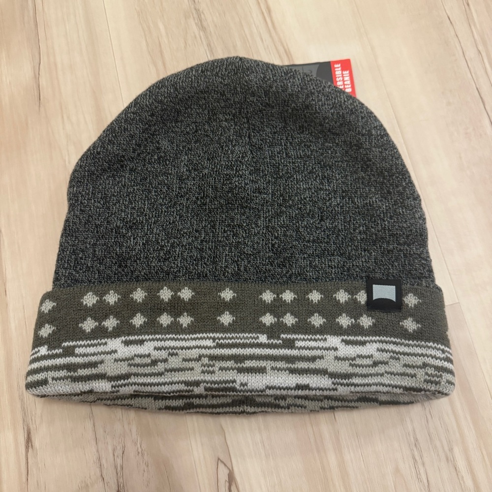 Beautiful Giant Reversible Charcoal Diamond Beanie